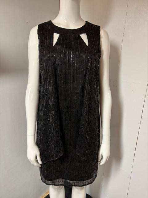 Black sequin special occasion dress with shimmering embellishments for elegant evening wear