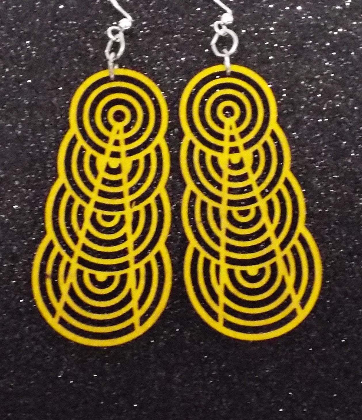 Yellow Circle Wooden Earrings made in USA, lightweight and stylish accessories