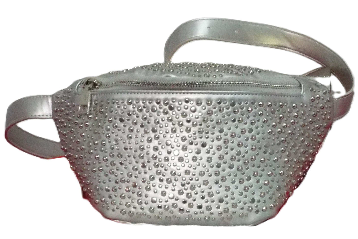 Edgy studded fanny pack sling bag with adjustable strap for hands-free wear