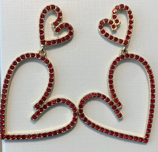 Double Red Stone Earrings