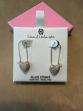 House of Harlow white glass heart-shaped statement earrings
