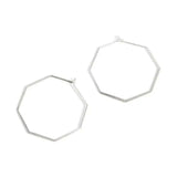Silver octagon earrings, hypoallergenic and lead-free jewelry accessory