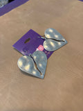 Silver heart earrings made of silver metal
